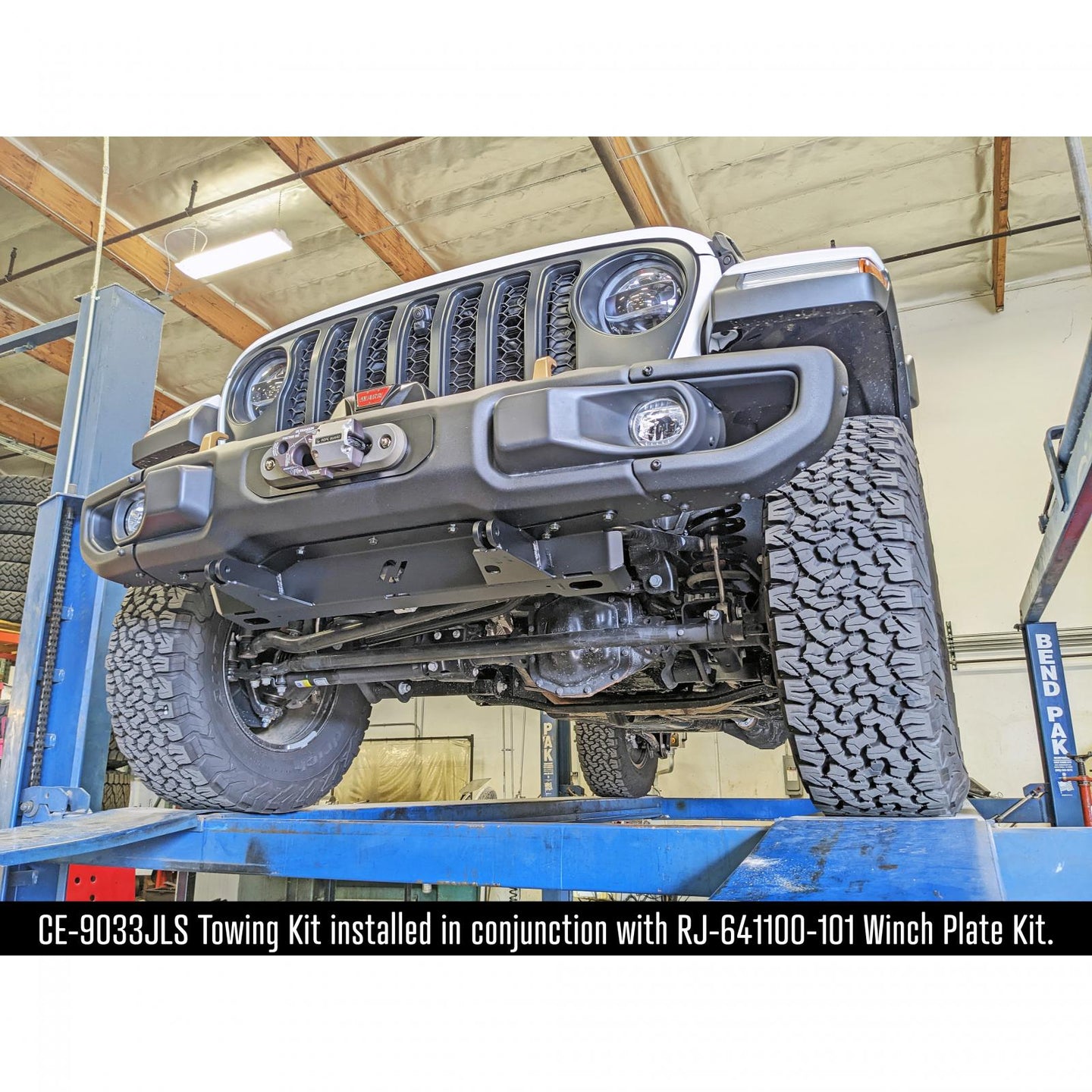 Tow Bar Mounting Kit 18-Up Wrangler JL 20-Up Gladiator w/ Steel Bumper Bolt-On Includes Mounting Plate Tow Bar Attaching Forks Hardware For Use w/ CE-9033F RockJock 4x4 - Image 3