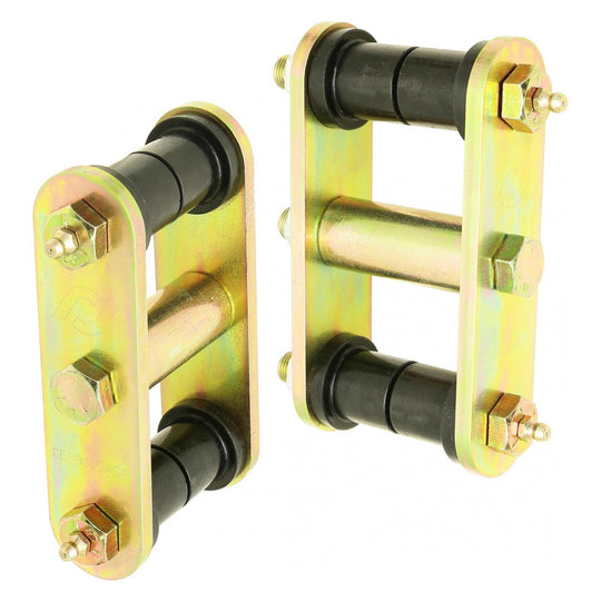 HD Leaf Spring Shackles 76-86 Jeep CJ Front Includes Urethane Bushings HD Greasable Bolts Pair RockJock 4x4 - Image 1