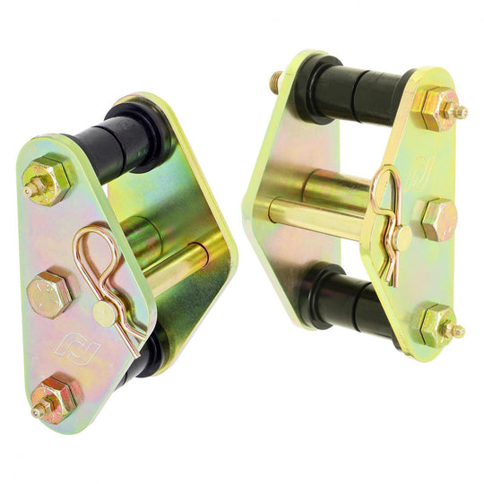 HD Leaf Spring Tow Shackles 76-86 Jeep CJ Front Includes Urethane Bushings HD Greasable Bolts Pair For Use w/ CE-9033F or CE-9033D RockJock 4x4 - Image 1