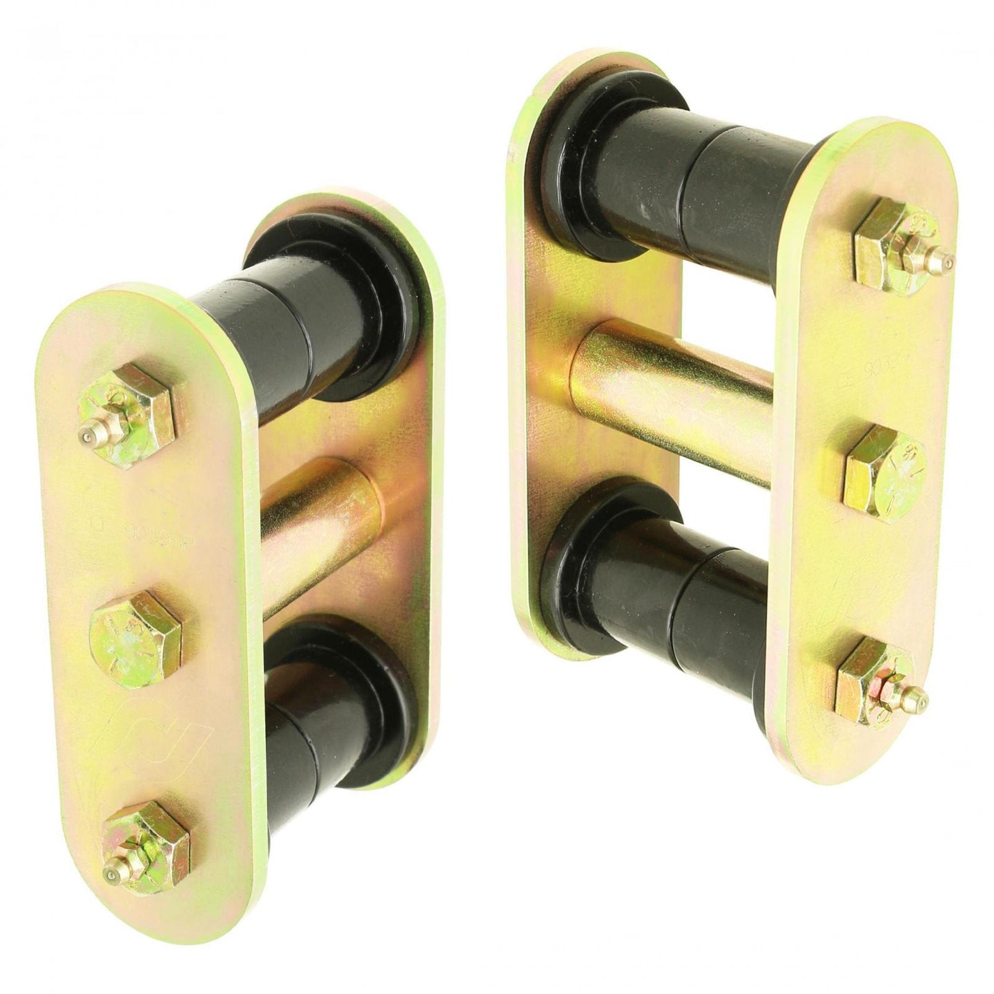 HD Leaf Spring Shackles 87-95 Wrangler YJ Front Includes Urethane Bushings HD Greasable Bolts Pair RockJock 4x4 - Image 1