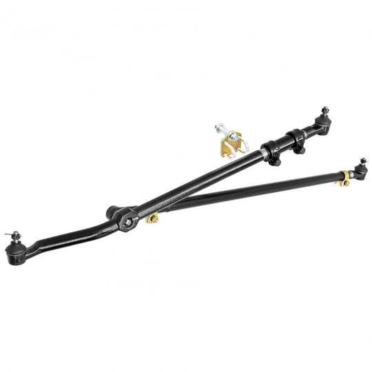 Currectlync Steering System 97-06 Wrangler TJ and LJ Unlimited/XJ/MJ Bolt-On Includes 1 1/4 Inch Diameter Tie Rod/Forged Drag Link HD Steering Stabilizer Shock Mounting Kit RockJock 4x4 - Image 1
