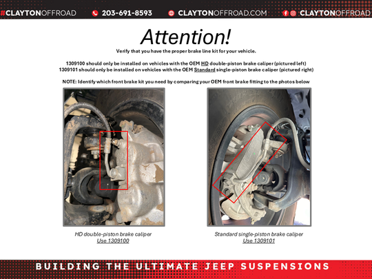 Jeep Front Brake Lines 2018+ JL Clayton Off Road - Image 2
