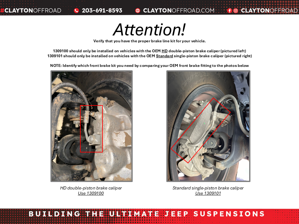 Jeep Front Brake Lines 2018+ JL Clayton Off Road - Image 2
