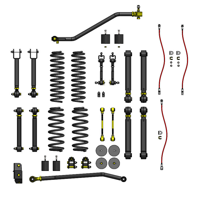 Jeep Wrangler 4.0 Inch Overland Plus Short Arm Lift Kit 1997-2006 TJ/LJ Clayton Off Road - Image 11