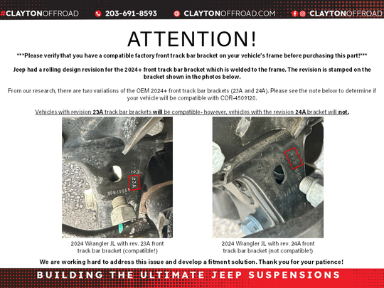 Jeep Front Track Bar Bracket Brace 2018+ JL/JT Clayton Off Road - Image 5