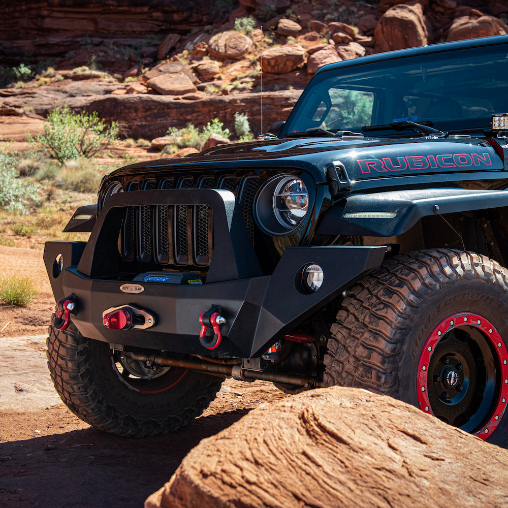 Jeep JL/JT Full Front Bumper For 18-Pres Wrangler JL/Gladiator Rigid Series Complete With Winch Plate Rock Slide Engineering - Image 1