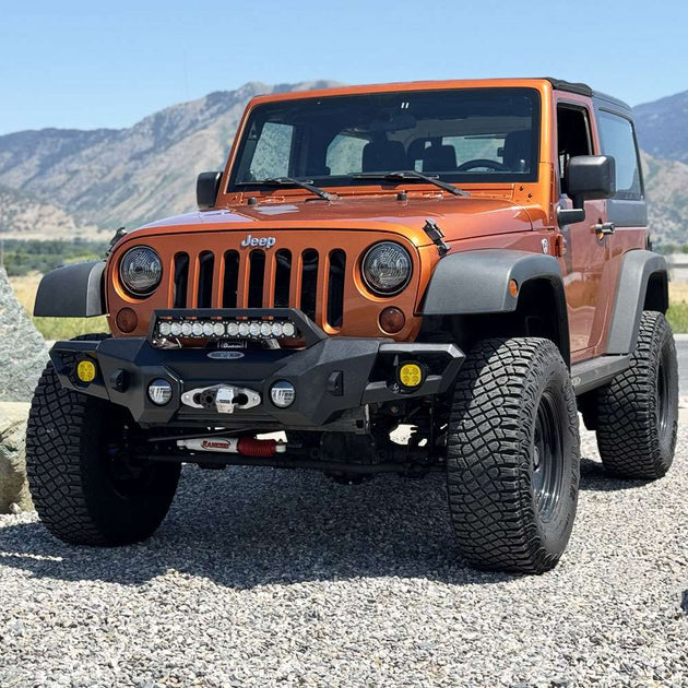 Big Sky Aluminum Mid Front Bumper With Winch Plate Wrangler JK Rock Slide Engineering - Image 1