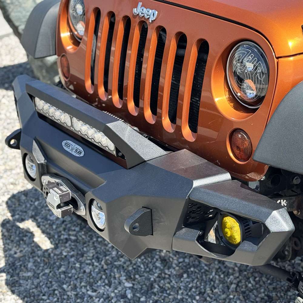 Big Sky Aluminum Mid Front Bumper With Winch Plate Wrangler JK Rock Slide Engineering - Image 4