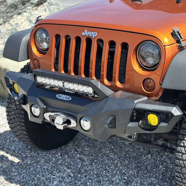 Appalachian Steel Mid Front Bumper With Winch Plate Wragnler JK Rock Slide Engineering - Image 1