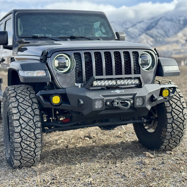 Appalachian Steel Mid Front Bumper With Winch Plate Wrangler JL and Gladiator JT Rock Slide Engineering - Image 1