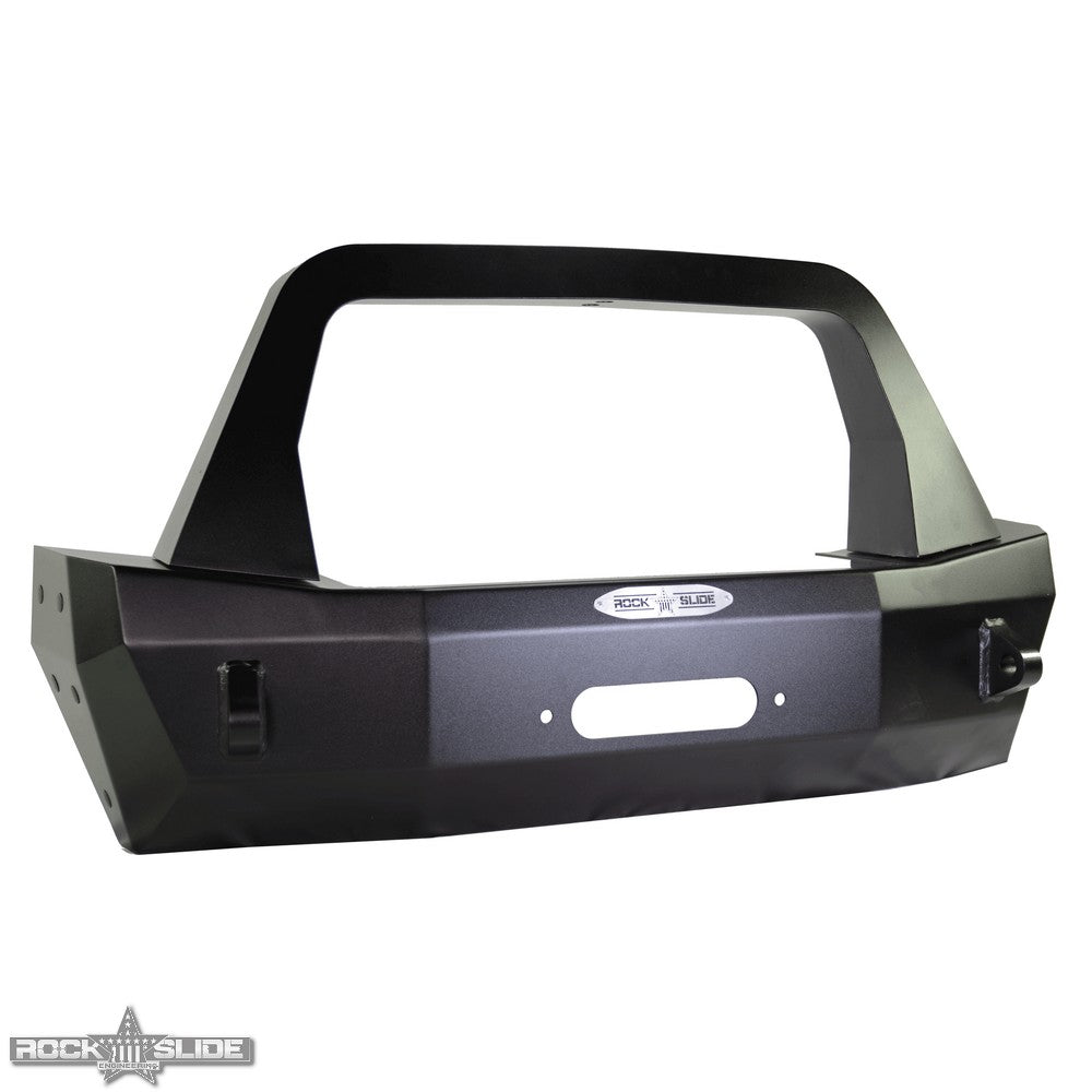 Jeep JK Shorty Front Bumper For 07-18 Wrangler JK Complete With Winch Plate Rigid Series Rock Slide Engineering - Image 3