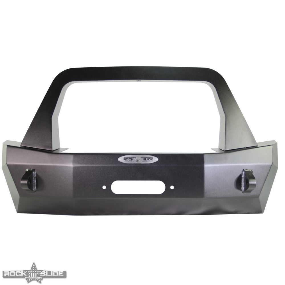 Jeep JL Shorty Front Bumper For 18-Pres Wrangler JL Complete With Winch Plate Rigid Series Rock Slide Engineering - Image 1