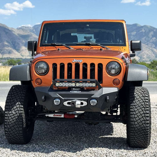 Big Sky Aluminum Stubby Front Bumper With Winch Plate Wrangler JK Rock Slide Engineering - Image 1
