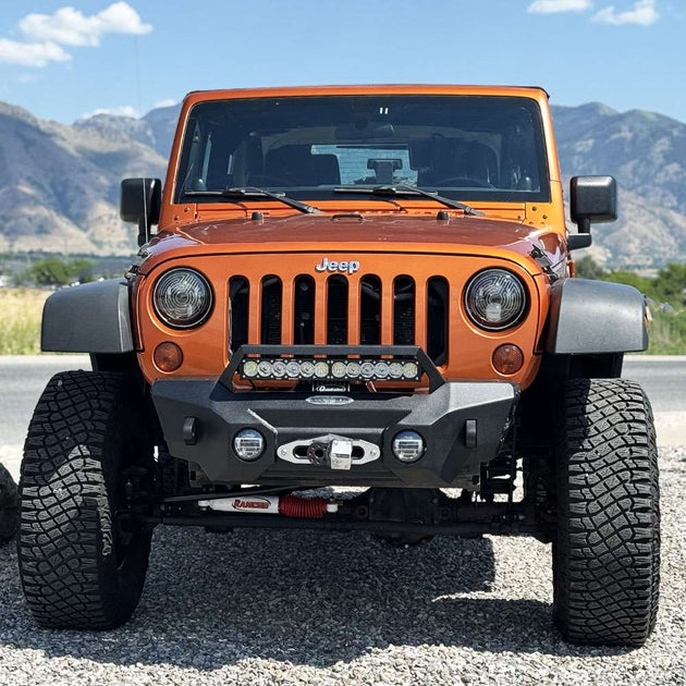 Big Sky Aluminum Stubby Front Bumper With Winch Plate Wrangler JK Rock Slide Engineering - Image 1