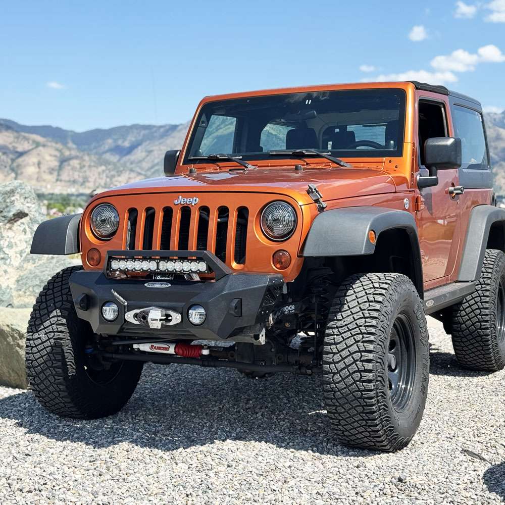 Big Sky Aluminum Stubby Front Bumper With Winch Plate Wrangler JK Rock Slide Engineering - Image 3
