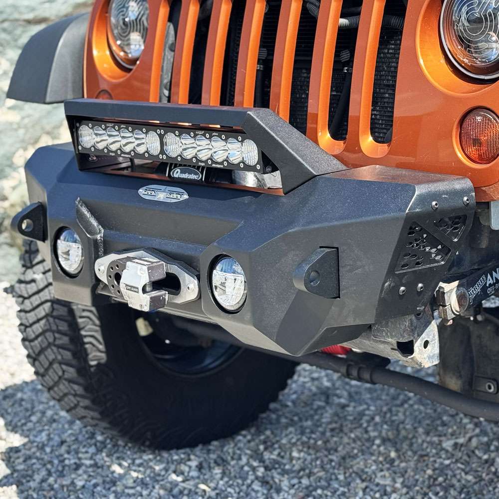 Big Sky Aluminum Stubby Front Bumper With Winch Plate Wrangler JK Rock Slide Engineering - Image 4
