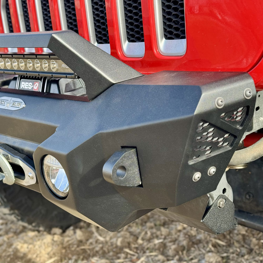 Appalachian Steel Stubby Front Bumper With Winch Plate Wrangler JL and Gladiator JT Rock Slide Engineering - Image 6