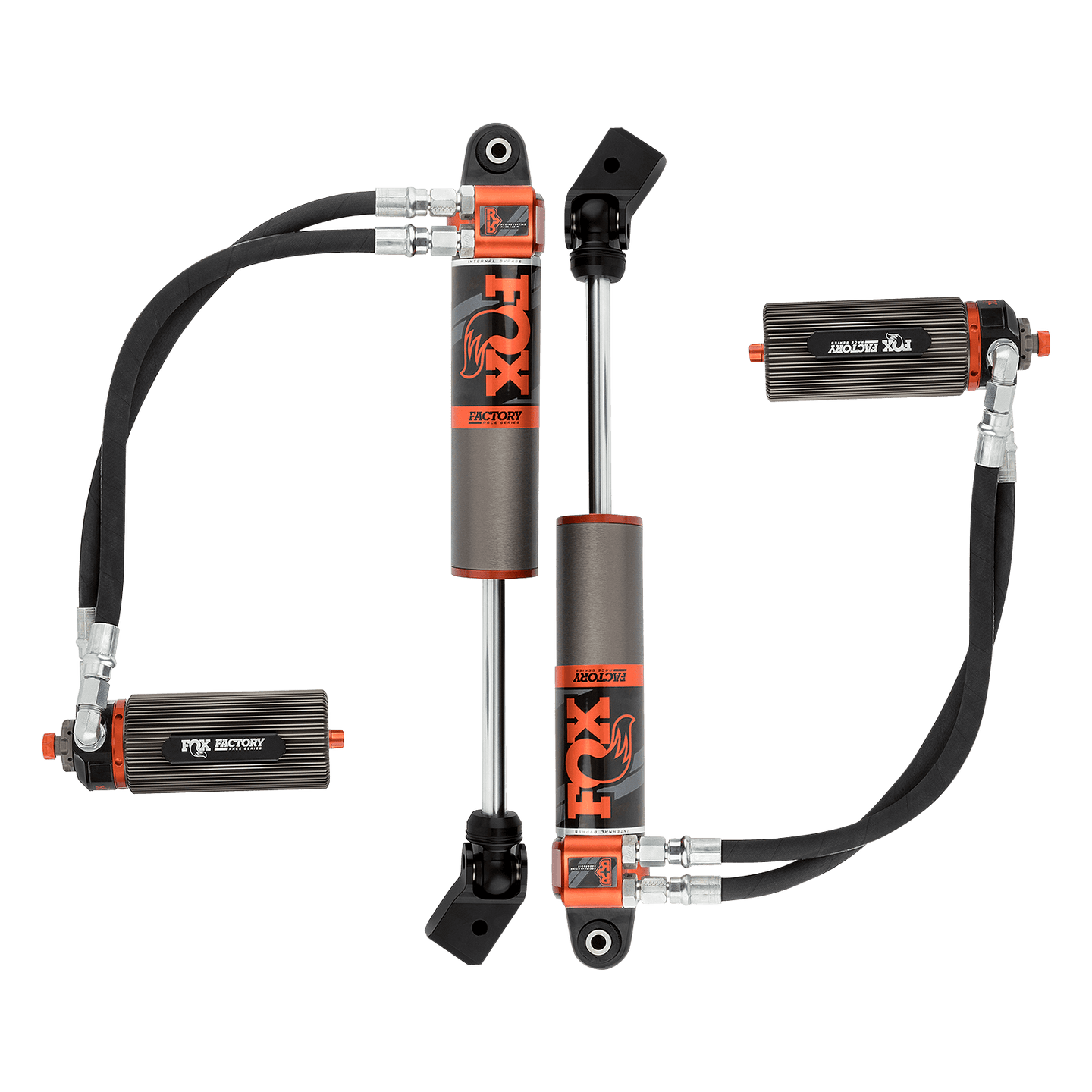 20-Up Jeep JT Gladiator Front Internal Bypass Factory Race 3.0 Remote Reservoir 3.5-4.5 Inch Lift Dual Speed Compression Adjuster Requires Front Driveshaft Fox Offroad Shocks - Image 1