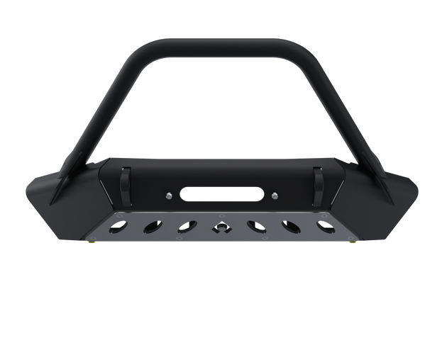 07-Up Jeep Wranger/Gladiator High Clearance Front Bumper With Hoop Raw Steel - Image 1