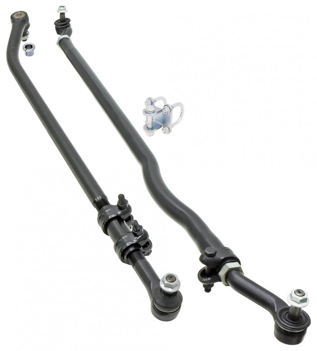 Currectlync Steering System 07-18 Wrangler JK w/Flipped Drag Link 1 1/2 Inch Diameter Tube Tie Rod/Forged Drag Link/Forged Tie Rod Ends Premium Jam Nuts And Adjuster RockJock 4x4 - Image 1