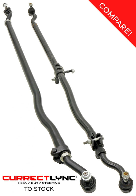 Currectlync Tie Rod 07-18 Wrangler JK Bolt-On 1 1/2 Inch Diameter Tube Construction Forged Tie Rod Ends Includes Jam Nuts And Adjusters RockJock 4x4 - Image 3