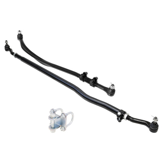 Currectlync Steering System 07-18 Wrangler JK Bolt-On Includes 1 1/2 Inch Diameter Tie Rod/Forged Drag Link HD Steering Stabilizer Shock Mounting Kit RockJock 4x4 - Image 1