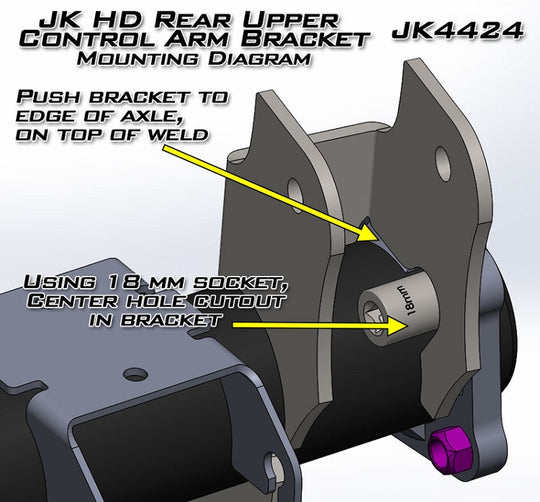 JK HD Rear Axle UCA Brackets Pair Artec Industries - Image 3