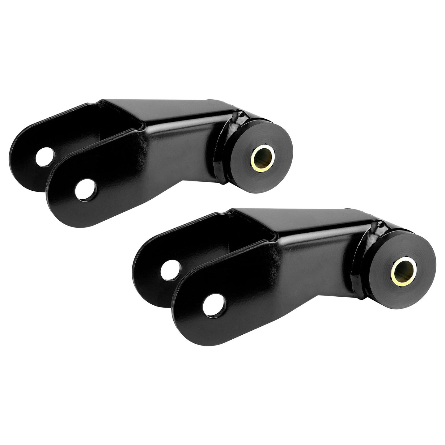 XJ Cherokee Boomerang Leaf Spring Shackles 5in Incl. Urethane Bushings and Hardware RockJock 4X4 - Image 1