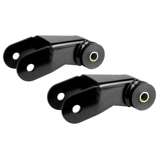 XJ Cherokee Boomerang Leaf Spring Shackles 5in Incl. Urethane Bushings and Hardware RockJock 4X4 - Image 1