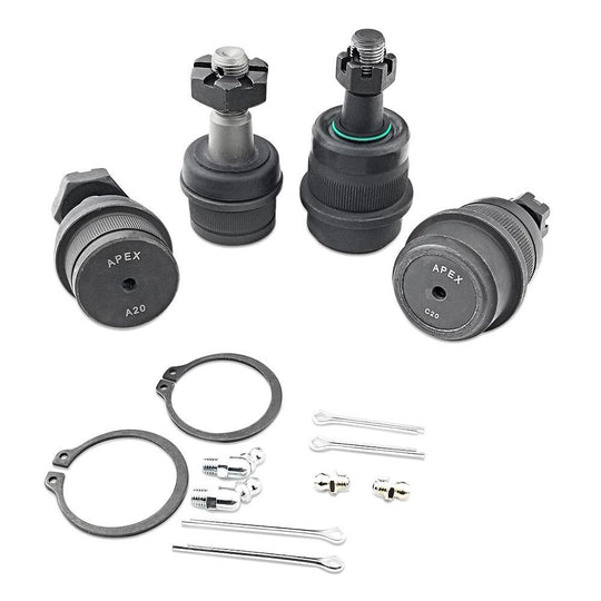 Apex Chassis Heavy Duty Ball Joint Kit Fits: 90-01 Jeep Cherokee 90-92 Jeep Comanche 93-98 Jeep Grand Cherokee 97-06 Jeep Wrangler TJ 87-95 Jeep Wrangler YJ Includes: 2 Upper & 2 Lower - Image 3