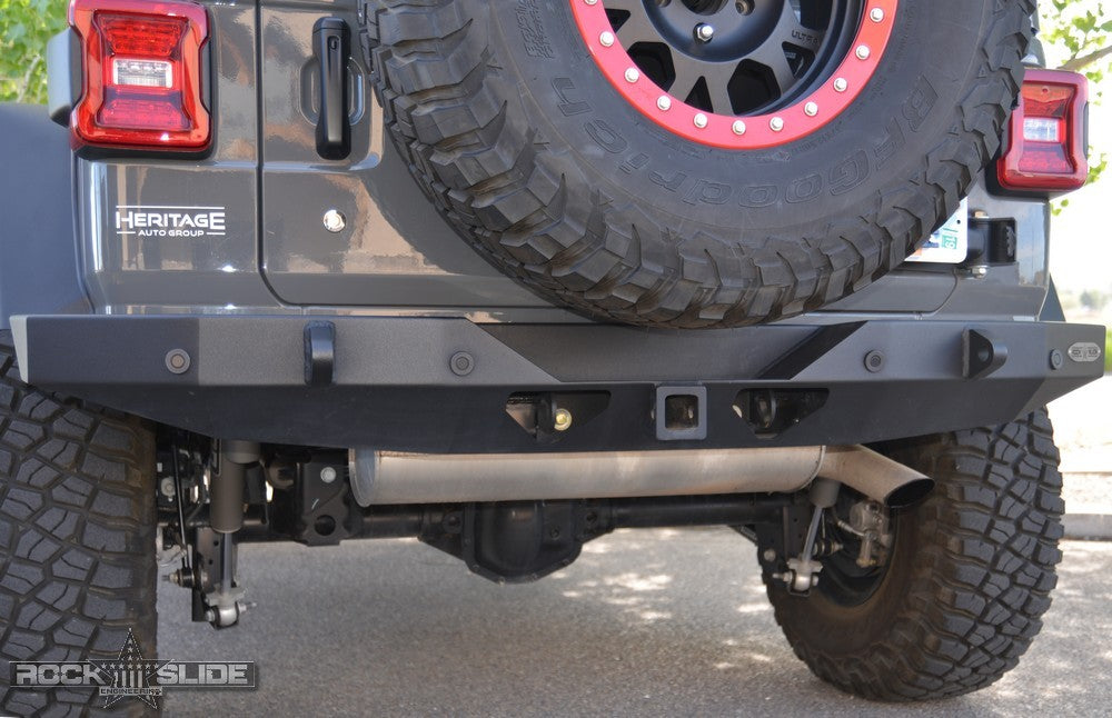 Jeep JL Full Rear Bumper For 18-Pres Wrangler JL No Tire Carrier Rigid Series Rock Slide Engineering - Image 1