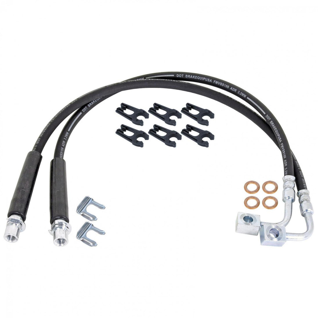 Gladiator Extended Rear Braided Brake Hose Kit For 20-Pres Jeep Gladiator JT RockJock 4x4 - Image 1