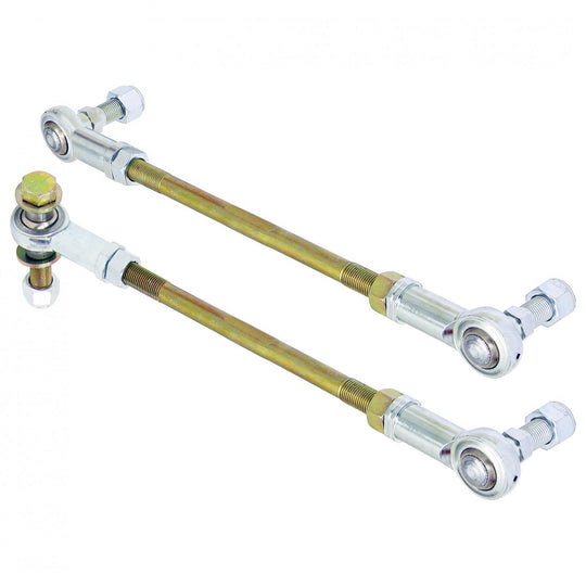 Adjustable Sway Bar End Link Kit for JL/JT Front (10 1/2 Inch Long Rods w/ heim joints and Jam Nuts pair) RockJock 4X4 - Image 1
