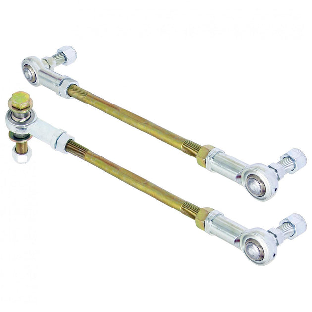Adjustable Sway Bar End Link Kit for JL/JT Front (10 1/2 Inch Long Rods w/ heim joints and Jam Nuts pair) RockJock 4X4 - Image 1