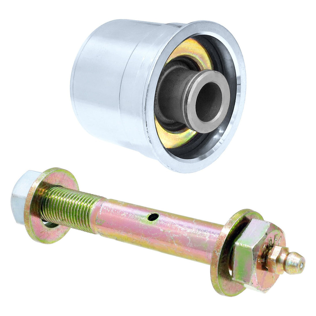 Johnny Joint Rod End 2 Inch Machined Press-In 2 Inch X .500 Inch Ball Internally Greased Incl. Greasable Bolt Fits JL/JT Front End Housing (All Factory Axle Housings) RockJock 4X4 - Image 1