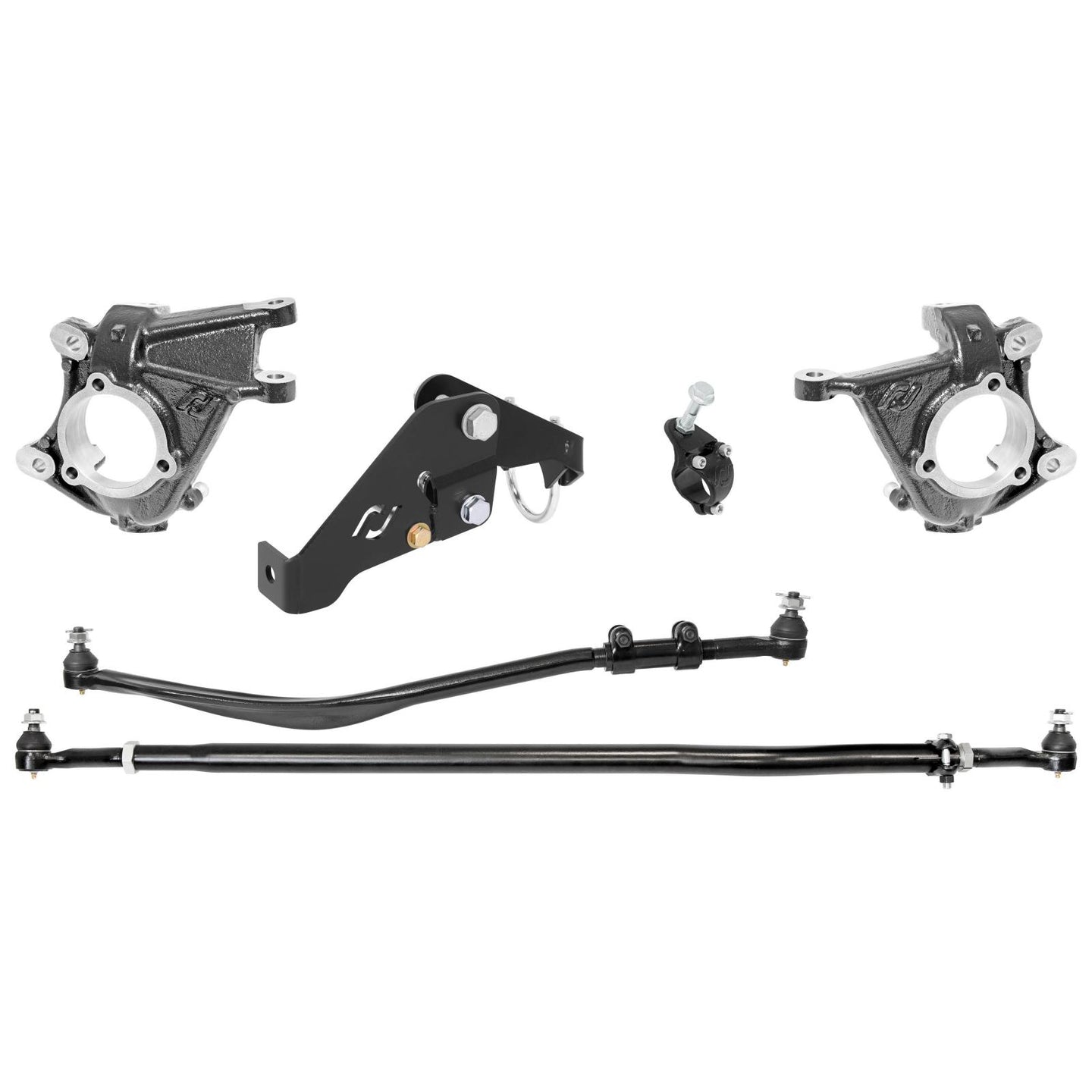 Currectlync Wrangler JK High Steer Kit For Stabilizer Shock. Incl. Knuckles Drag Link Tie Rod Trac Bar Reloc/Shock Mount Shock Tie Rod Clamp RockJock 4x4 - Image 1