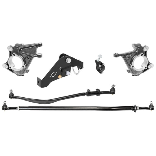 Currectlync Wrangler JK High Steer Kit For Stabilizer Shock. Incl. Knuckles Drag Link Tie Rod Trac Bar Reloc/Shock Mount Shock Tie Rod Clamp RockJock 4x4 - Image 1