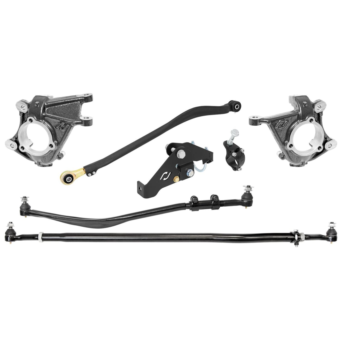 Currectlync Wrangler JK High Steer Kit For Stab. Shock And Jeep JL/JT Trac Bar Incl. Knuckles Drag Link Tie Rod Trac Bar Tb Reloc/Shock Mount Tr Clamp RockJock 4x4 - Image 1