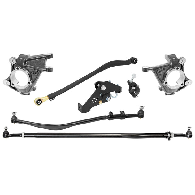 Currectlync Wrangler JK High Steer Kit For Stab. Shock And Jeep JL/JT Trac Bar Incl. Knuckles Drag Link Tie Rod Trac Bar Tb Reloc/Shock Mount Tr Clamp RockJock 4x4 - Image 1