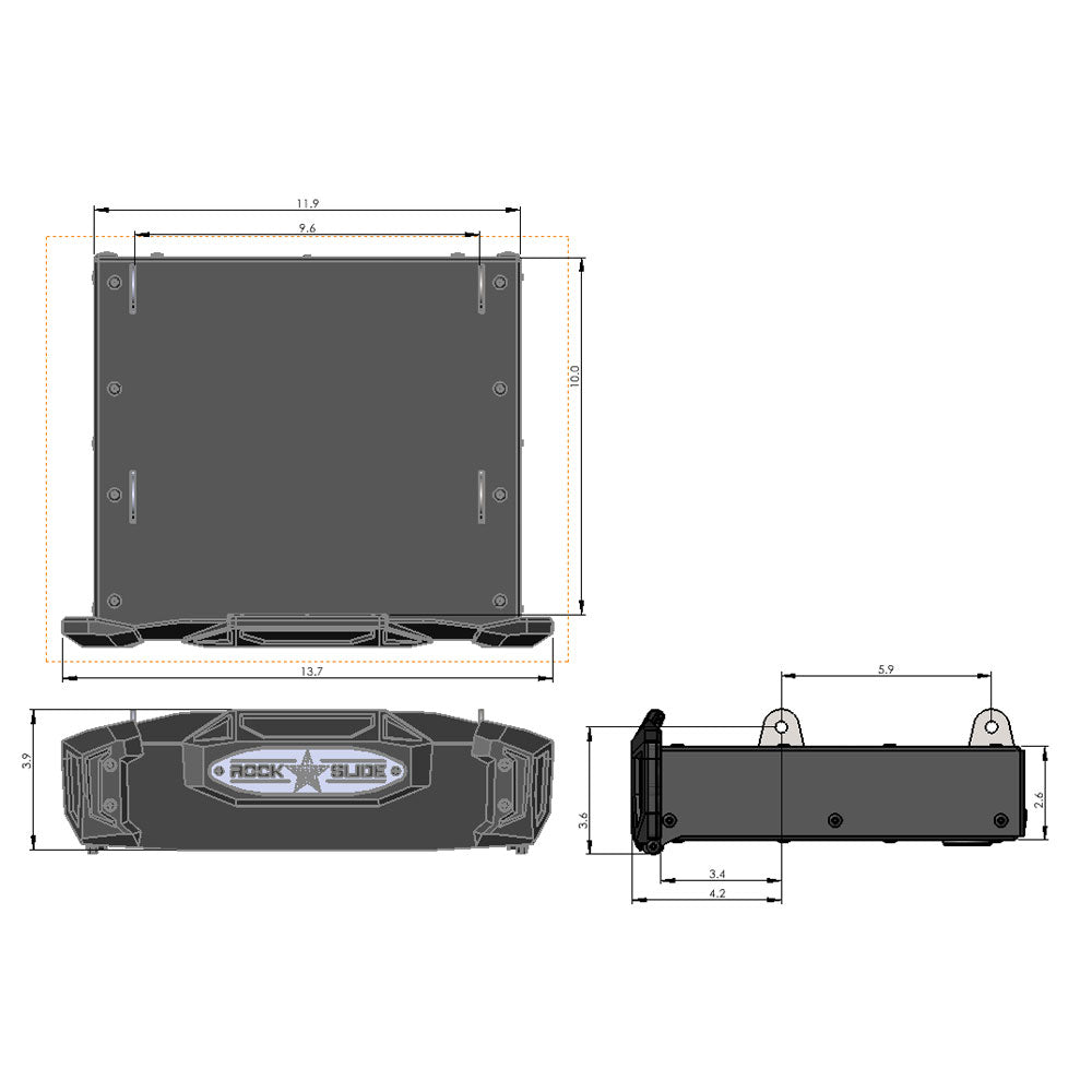 R-STEP 9 Inch Wide For 2020-2023 Jeep Gladiator Bed Step Attachment Brackets Driver Side Behind Rear Tire DIESEL MOTOR Rock Slide Engineering - Image 1