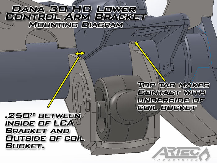 Dana 30 HD LCA Brackets CAM Slot W/Horseshoe Artec Industries - Image 3